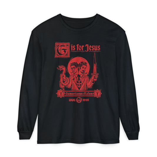 G is for Jesus Long Sleeve T-Shirt (Red Print)
