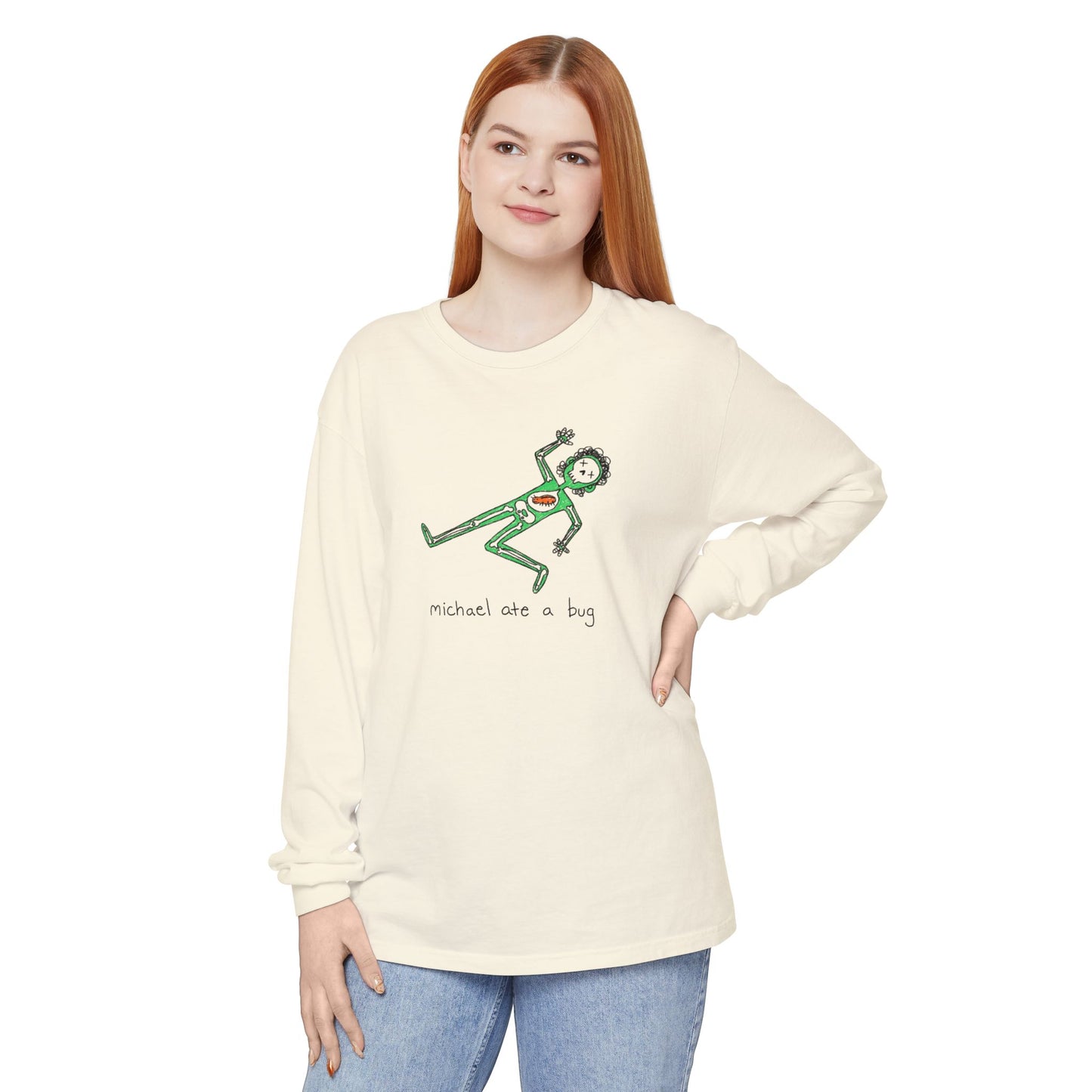 Michael Ate a Bug Long Sleeve T-Shirt (Skeleton Variant)