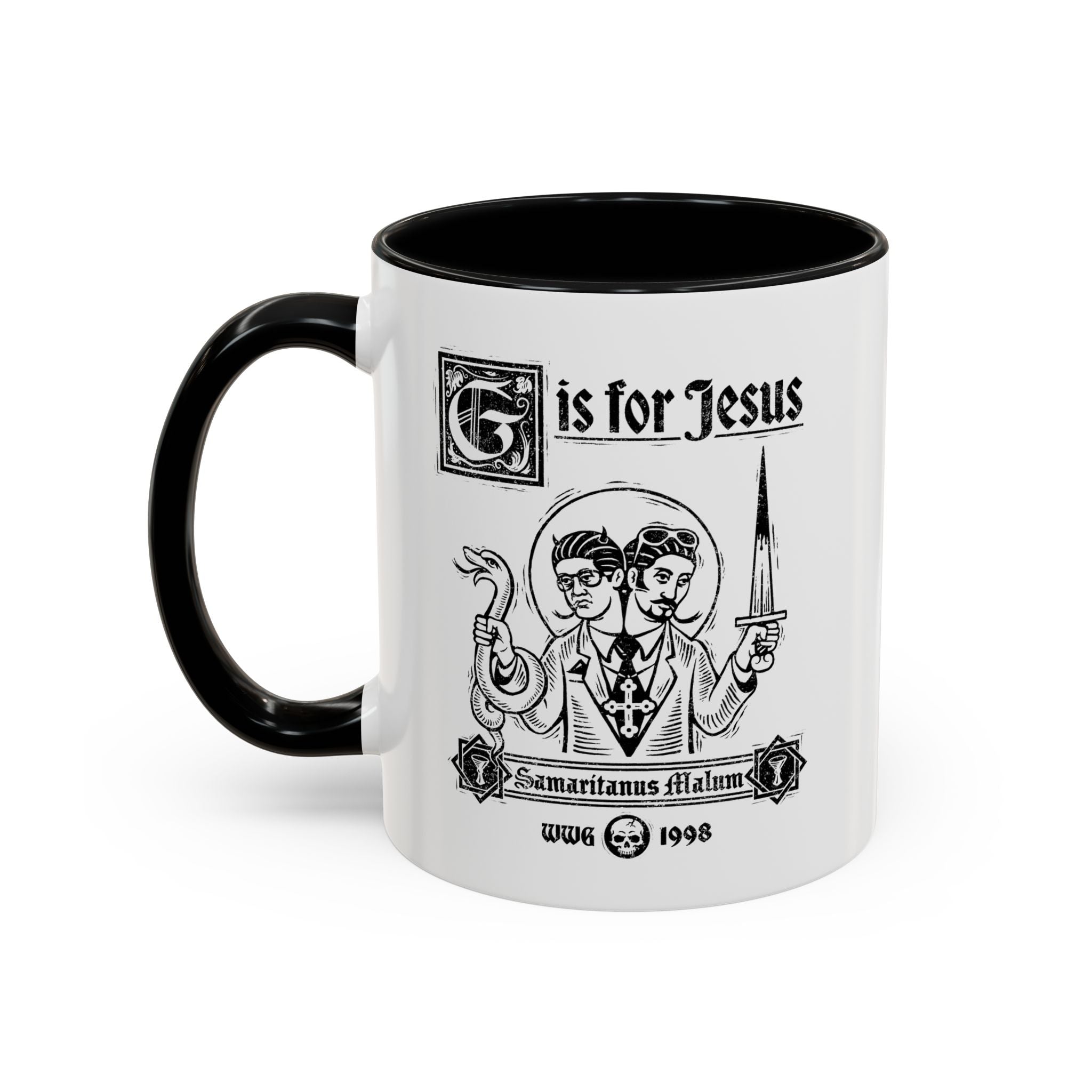 シカマァク サイクロジーザス G A-MEN Guns N’ Jesus G is for Jesus Mug – Wizards With Guns Shop