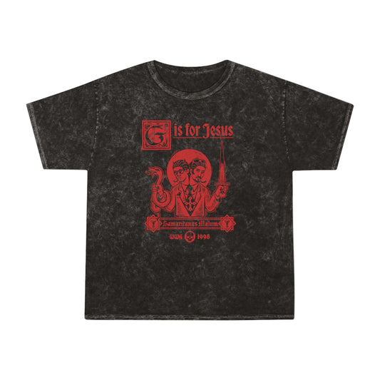 G is for Jesus T-Shirt (Red Print - Mineral Wash)