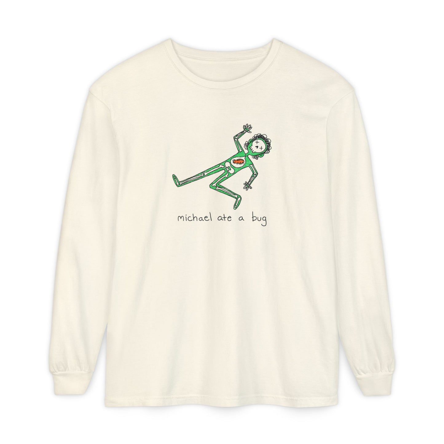 Michael Ate a Bug Long Sleeve T-Shirt (Skeleton Variant)